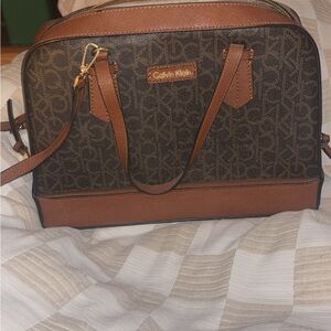 Calvin Klein Black and Brown Satchel